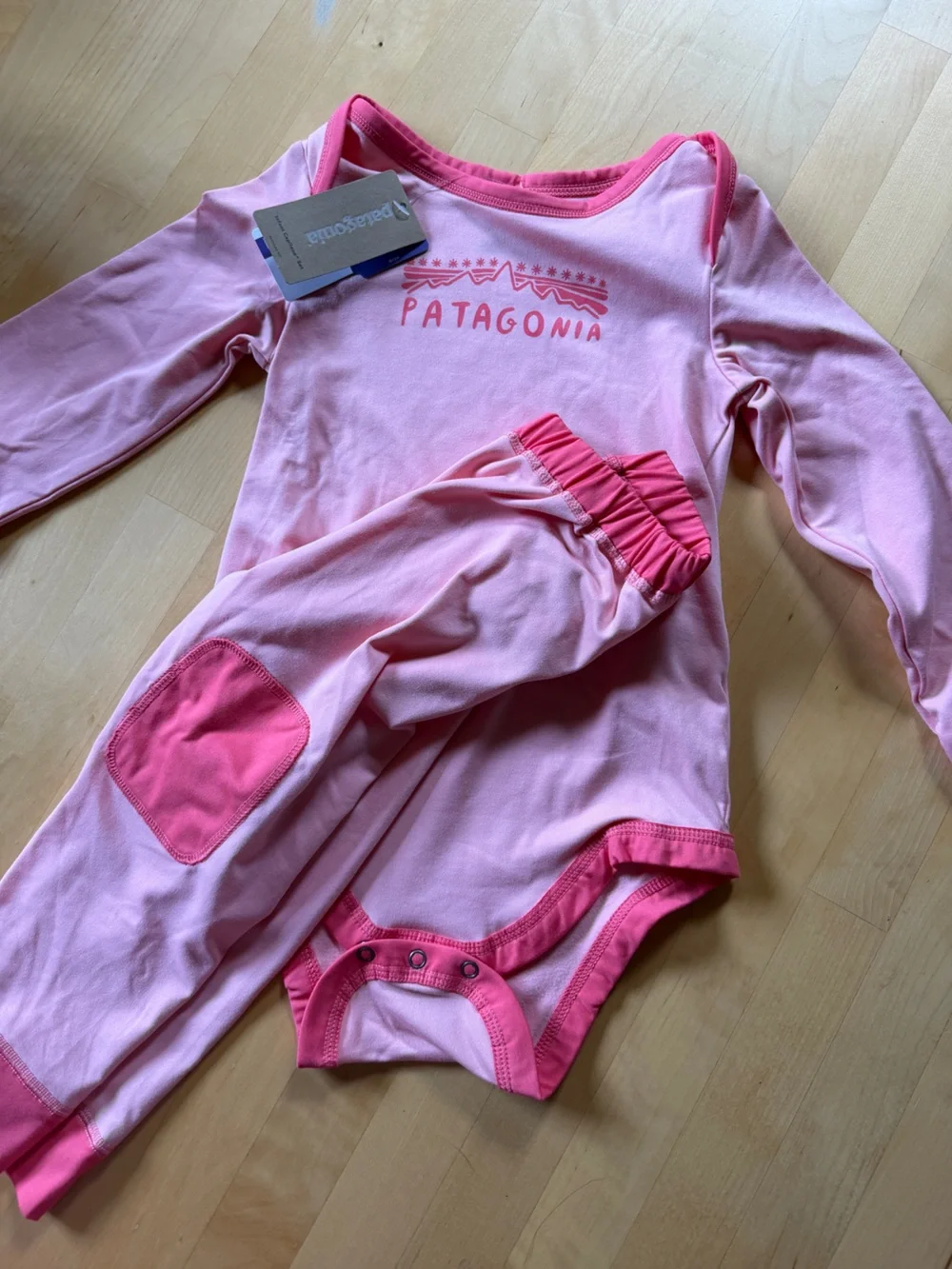 Patagonia Pink Two-Tone Girls Long-Sleeve Capilene Set